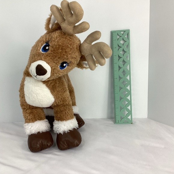 Build-A-Bear Light Brown Plush Reindeer White Accents Sparkle Stuffed Animal Toy - Picture 11 of 12
